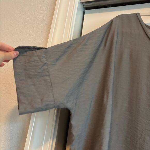 Becasa Gray Slouchy Pullover Tunic Top Boho OS Lagenlook Natural Essential - Picture 5 of 9